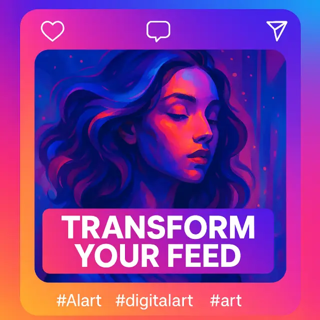 Stylish Instagram Post AI-Generated Art on Social Media