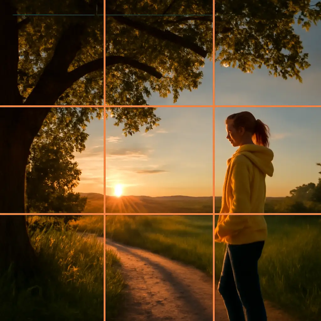 Composition Guide Example of good composition using the rule of thirds